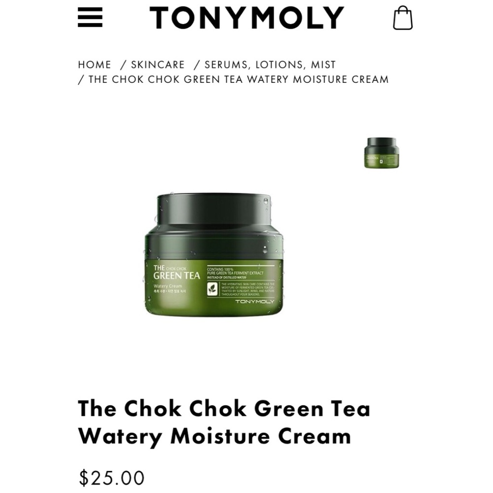 B2G1FREE👸🏼FACE👸🏼TONYMOLY GreenTea Watery Cream